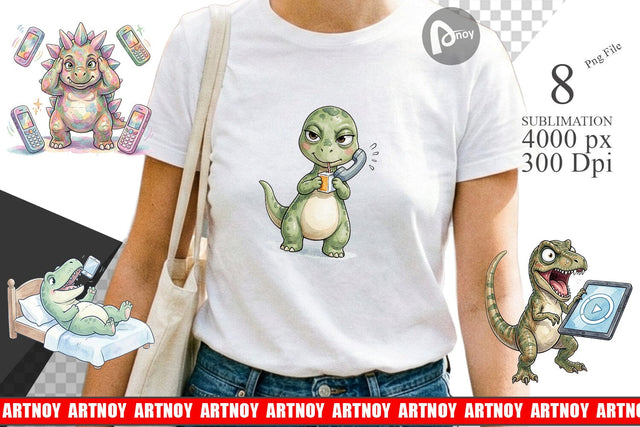 Sublimation Sarcastic Tech Fatigued Dinosaur Sublimation artnoy 