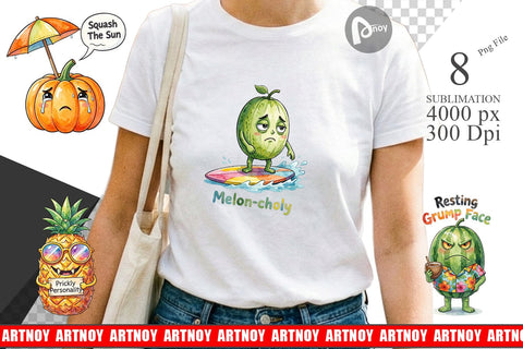 Sublimation Sarcastic Tropical Fruit Pumpkin Sublimation artnoy 