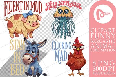 Sublimation Sassy Barnyard Farm Animal Squad Sublimation artnoy 