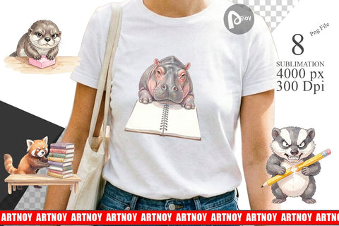 Sublimation Sassy Grumpy School Animal Sublimation artnoy 