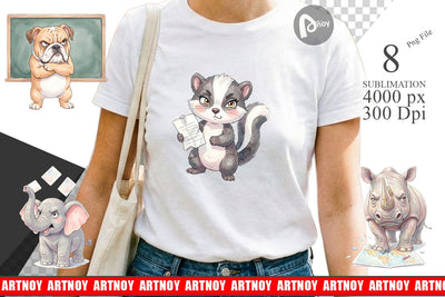Sublimation Sassy Grumpy School Animal Sublimation artnoy 