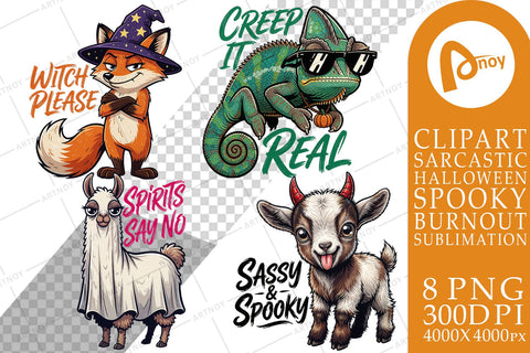 Sublimation Sassy Halloween Familiar Animals Sublimation artnoy 