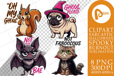 Sublimation Sassy Halloween Familiar Animals Sublimation artnoy 