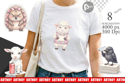 Sublimation Sassy Rebellious School Animal Sublimation artnoy 
