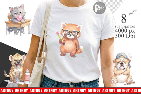 Sublimation Sassy Rebellious School Animal Sublimation artnoy 