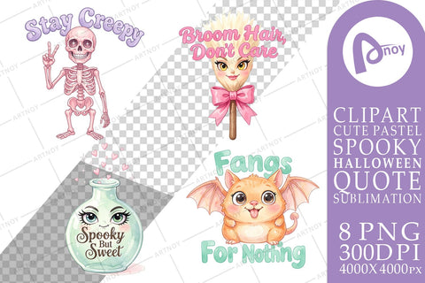 Sublimation Sassy Spooky Pastel Halloween Quote Sublimation artnoy 