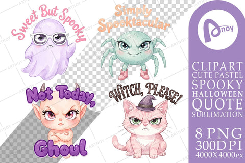 Sublimation Sassy Spooky Pastel Halloween Quote Sublimation artnoy 