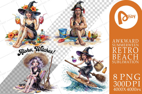 Sublimation Sassy Witch Beach Vacation Meltdown Sublimation artnoy 