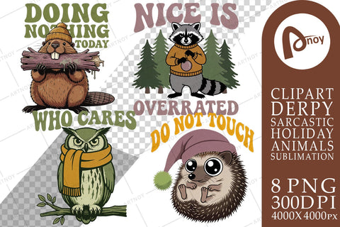 Sublimation Sassy Woodland Critters Christmas Sublimation artnoy 