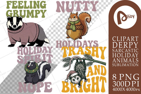 Sublimation Sassy Woodland Critters Christmas Sublimation artnoy 