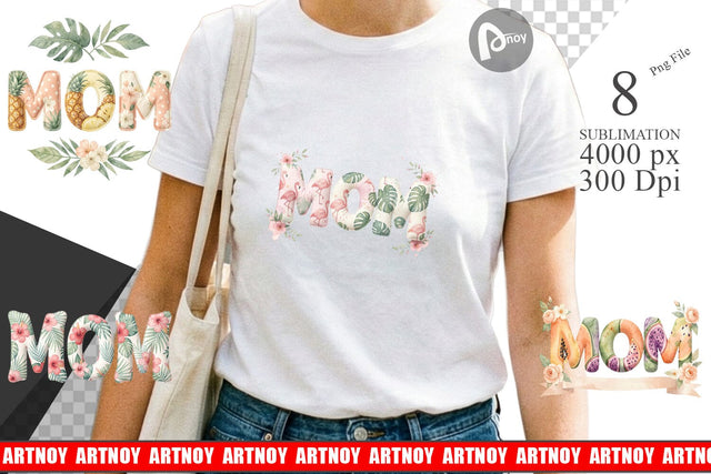 Sublimation Shabby Chic Tropical MOM Watercolor Sublimation artnoy 