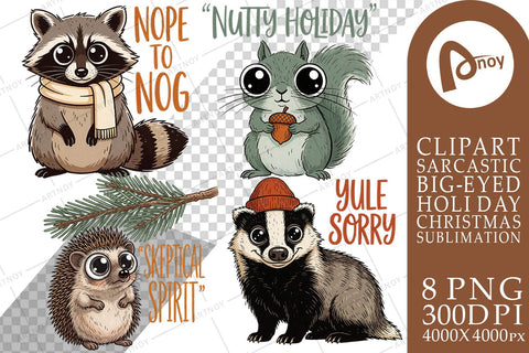 Sublimation Skeptical Woodland Holiday Critters Sublimation artnoy 