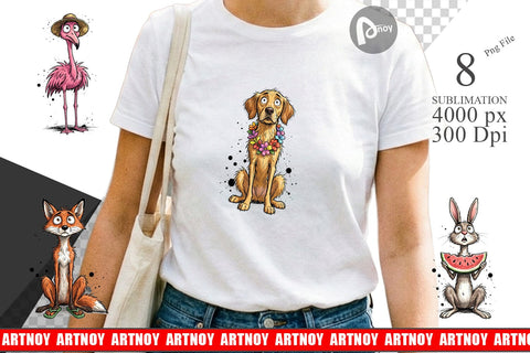 Sublimation Skinny Beach Sketch Animal Sublimation artnoy 
