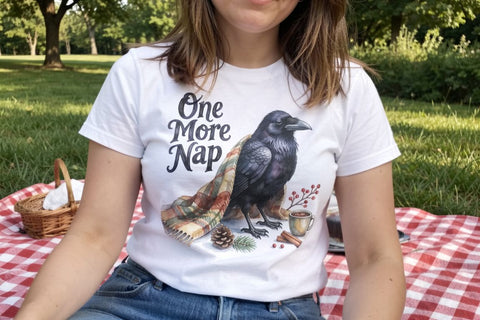 Sublimation Sleep-Deprived Raven Dark Whimsigoth Watercolor Quote Sublimation artnoy 
