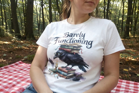 Sublimation Sleep-Deprived Raven Dark Whimsigoth Watercolor Quote Sublimation artnoy 
