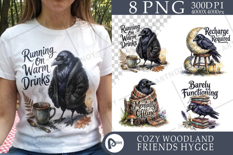 Sublimation Sleep-Deprived Raven Dark Whimsigoth Watercolor Quote Sublimation artnoy 