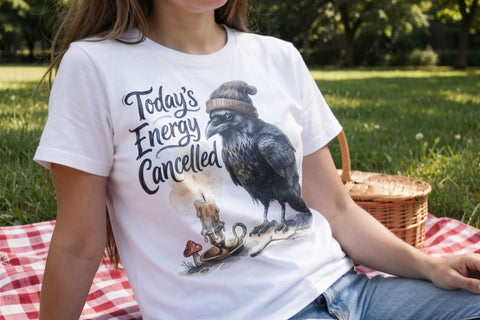 Sublimation Sleep-Deprived Raven Dark Whimsigoth Watercolor Quote Sublimation artnoy 
