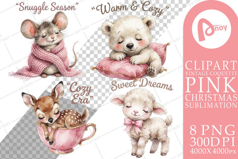 Sublimation Sleepy Cozy Pink Winter Slumber Sublimation artnoy 