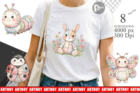 Sublimation Soft Garden Patchwork Watercolor Sublimation artnoy 