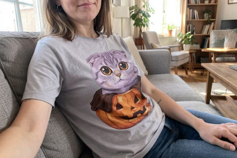 Sublimation Spooky Cozy Tea Party Kitten Sublimation artnoy 
