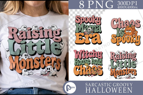 Sublimation Spooky Mama Chaos Retro Halloween SVG artnoy 