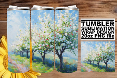 Sublimation Spring Tree Magic - 20oz Tumbler Wrap Sublimation afrosvg 