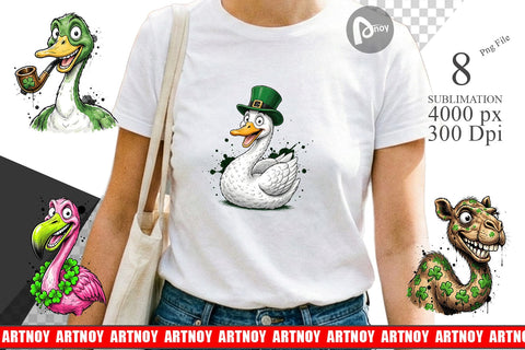 Sublimation St Paddys Animal Caricature Sublimation artnoy 