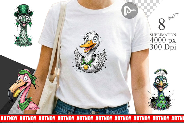 Sublimation St Paddys Animal Party Art Sublimation artnoy 