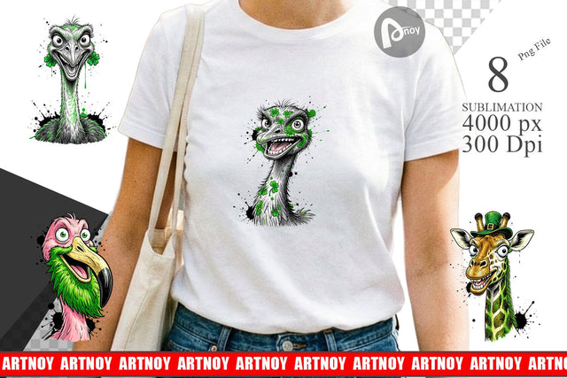 Sublimation St Paddys Zany Zoo Animals Sublimation artnoy 