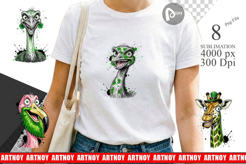 Sublimation St Paddys Zany Zoo Animals Sublimation artnoy 