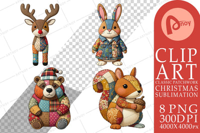 Sublimation Stitched Woodland Animal Patchwork Sublimation artnoy 