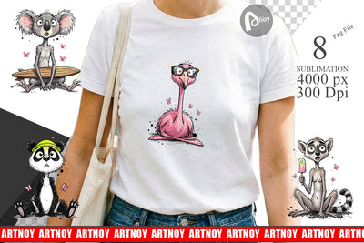 Sublimation Summer Animal Sketch Party Sublimation artnoy 