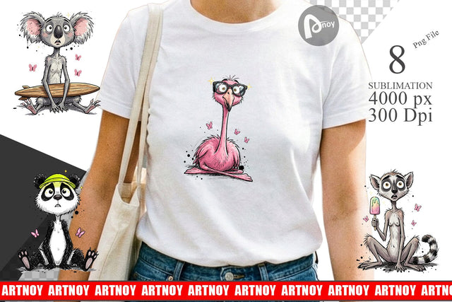 Sublimation Summer Animal Sketch Party Sublimation artnoy 