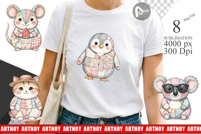 Sublimation Summer Fun Patchwork Animal Sublimation artnoy 