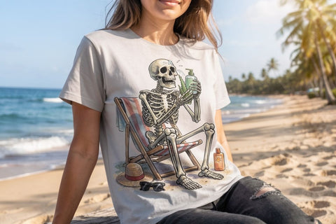 Sublimation Sunburnt Tired Skeleton Beach Moods Sublimation artnoy 