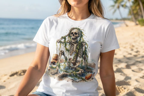 Sublimation Sunburnt Tired Skeleton Beach Moods Sublimation artnoy 