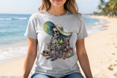 Sublimation Sunburnt Tired Skeleton Beach Moods Sublimation artnoy 