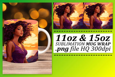 Sublimation Sunset Beauty Mug Wrap Sublimation afrosvg 