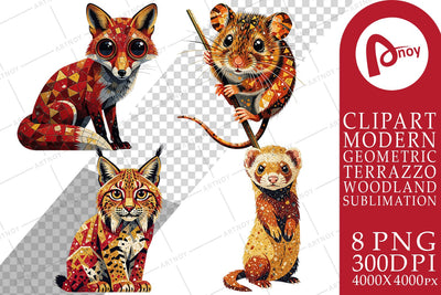Sublimation Sunset Forest Terrazzo Animal Sublimation artnoy 