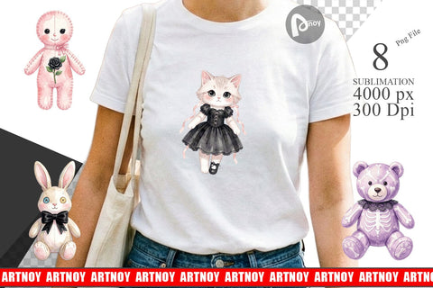 Sublimation Sweet Pastel Goth Plushies Sublimation artnoy 