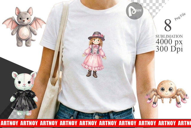 Sublimation Sweet Pastel Goth Plushies Sublimation artnoy 