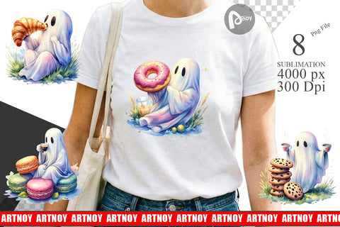 Sublimation Sweet Pastry Coffee Ghost Sublimation artnoy 