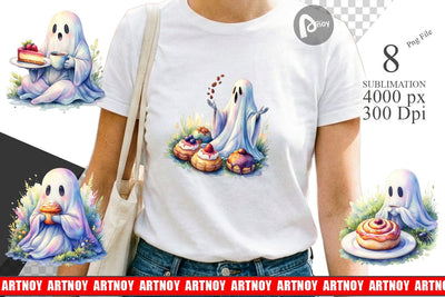 Sublimation Sweet Pastry Coffee Ghost Sublimation artnoy 