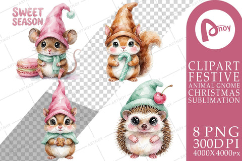 Sublimation Sweet Pastry Critter Holiday Gnomes Sublimation artnoy 