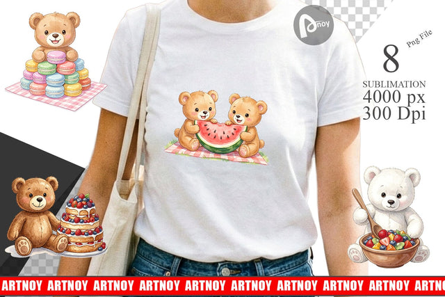 Sublimation Sweet Treats Teddy Bear Sublimation artnoy 