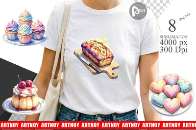 Sublimation Sweet Watercolor Cakes & Pies Sublimation artnoy 