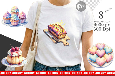 Sublimation Sweet Watercolor Cakes & Pies Sublimation artnoy 