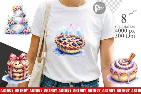 Sublimation Sweet Watercolor Cakes & Pies Sublimation artnoy 