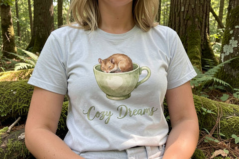 Sublimation Teacup Woodland Creature Watercolor Sublimation artnoy 