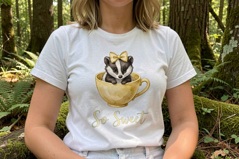 Sublimation Teacup Woodland Creature Watercolor Sublimation artnoy 